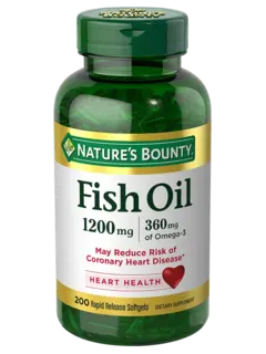 Bottle of Nature's Bounty Fish Oil 1200 mg, 200 Rapid Release Softgels